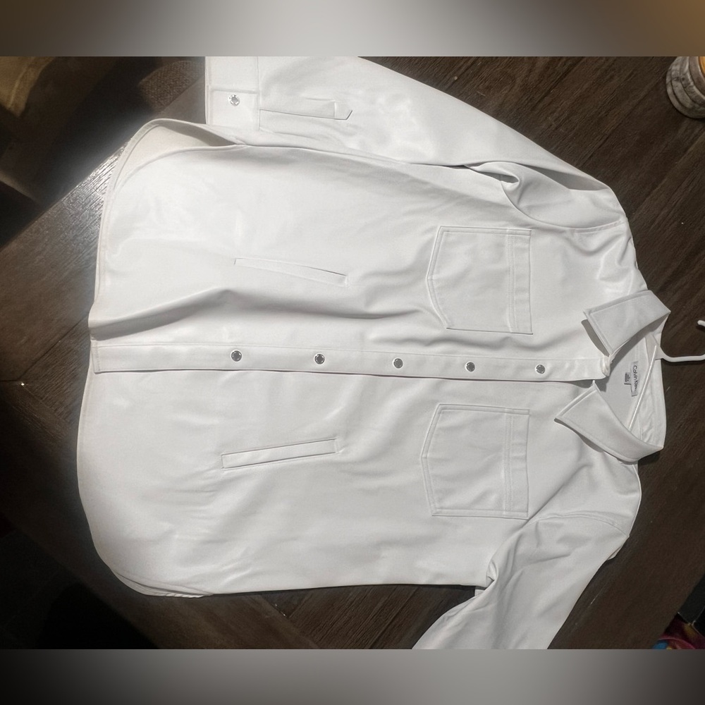 Leather Calvin Klein button down (size XL)